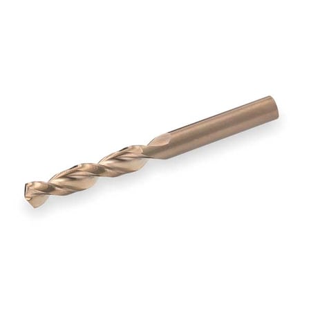 Screw Machine Drill Bit, #49 Size, 135  Degrees Point Angle, Cobalt Steel, Straw/Bronze Finish
