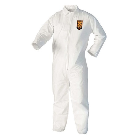 Liquid Particle Protect Coverall ZipFrnt WHT MD 25/Cs