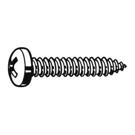 Sheet Metal Screw, #12 x 1-1/2 in, Zinc Plated Steel Pan Head Phillips Drive, 100 PK