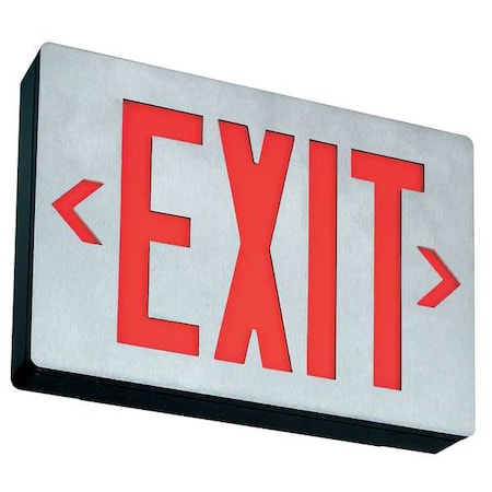 Exit Sign, Black, 1 Face(s), LED, Universal Mount, Nickel Cadmium