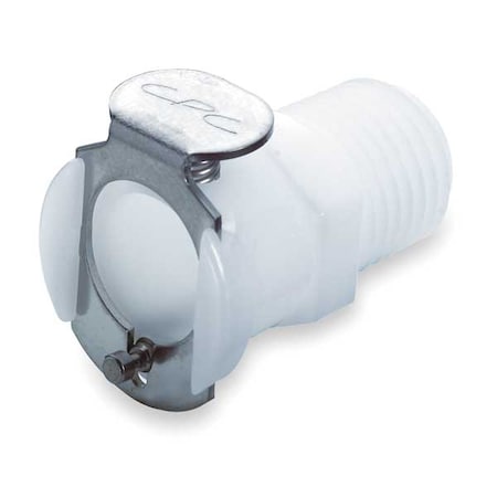 Inline Coupler, Acetal, Shut-Off, MNPT