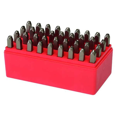 Letter and Number Set, 3/8 In. H, Steel