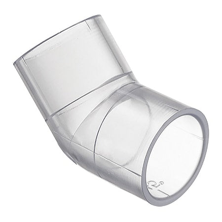 PVC Elbow, 45 Degrees, Solvent x Solvent, 2 in Pipe Size