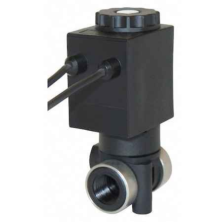 Solenoid Valve, 2-Way, 2-Position, Normally Closed, 1/8 in Pipe Size, 12V DC, Direct Acting, Buna N