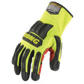 KONG(R) Mechanics Gloves, Synthetic Leather Palm, Nylon, Spandex Back, S, Black/Lime