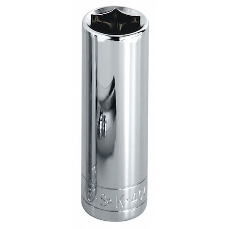 1/2 in Drive, 1-1/8" SAE Socket, 6 Points,  Steel, Chrome, 1 1/8 in