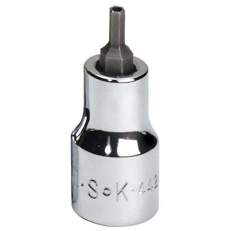 3/8 in Drive Tamper Resistant Hex Socket Bit SAE 1/8 in Tip, 2 3/4 in L