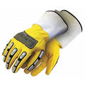 Leather Gloves, Goatskin, Yellow, 2XL
