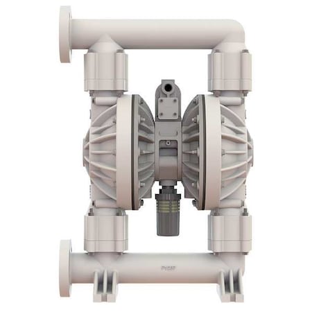 Double Diaphragm Pump, Polypropylene, Air Operated, Buna-N, 177 gpm GPM 190 Degrees F