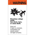 Hazardous Voltage Label,8 in x 4 1/2 in
