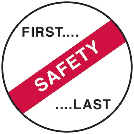 Hard Hat Label, Vinyl, Circle, White