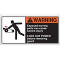 Warning Label,2-1/2inHx5inW,HP Poly.,PK5, 96155
