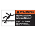 Warning Label,2-1/2inHx5inW,HP Poly.,PK5, 96164