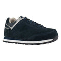 Women's Athletic Shoe, Steel Toe, Suede Upper, Rubber Outsole, Lace Up, Navy Blue, 12 W