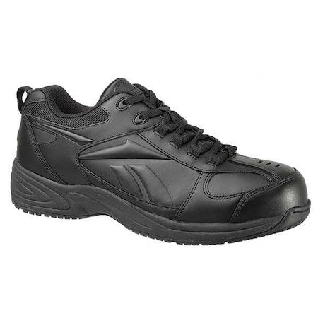 Women's Athletic Shoe, 6.5 W, Leather, Black