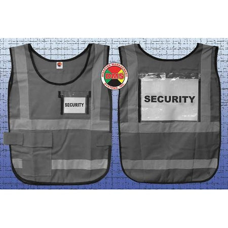 Safety Vest,Gray,Legend Insert,Universal
