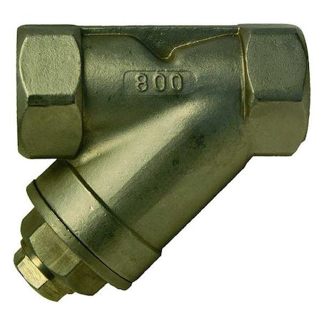 Y Strainer, 1-1/4" Pipe, FNPT x FNPT, 316 Stainless Steel, 800 psi