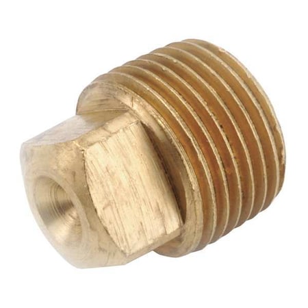 Low Lead Brass Solid Square Head Plug, Male NPT, 1/2" Pipe Size