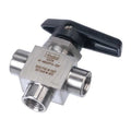 Manual 3-Way Ball Valve,1/4",316 SS