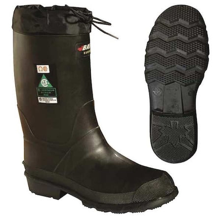 Men's Refinery Rubber Boot, Steel Toe, 11" Height, Black, 14
