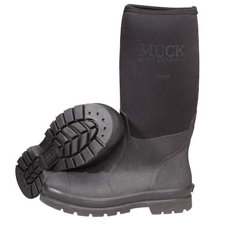Men's Rubber Boot, 12 Steel Toe, 16" H, Black, CHS-000A