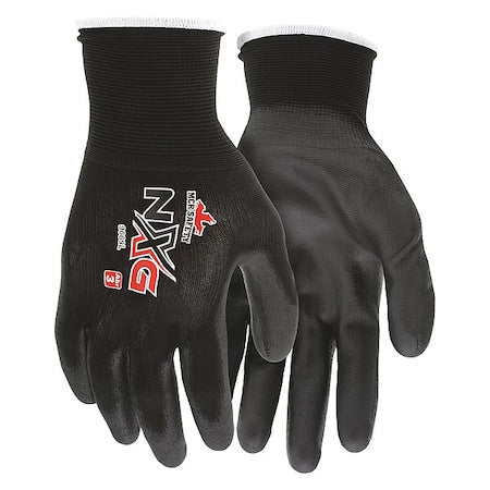 Coated Gloves, Polyurethane, Smooth, Palm, 4 Abrasion Level, Black, XL (10) 1 PR