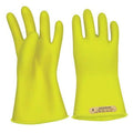 Electrical-Insulating Gloves, 500V AC, 750V DC, Rubber, 11" Length, Yellow, Size 10