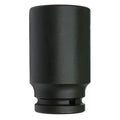 WESTWARD 3/4 in Drive Impact Socket, Deep Socket, Black Oxide, Steel,27 mm