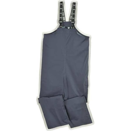 Rain Bib Overall, Polyester, 31 1/2 in Inseam, 31 in Waist, 35 mil Thickness, Navy, S