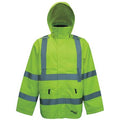 Hi-Viz Safety Jacket, Polyester, Polyurethane, Class 3 Type R, Green, 4XL