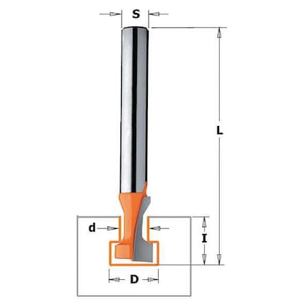 Hinge Mortise Cut Router Bit,3/8"
