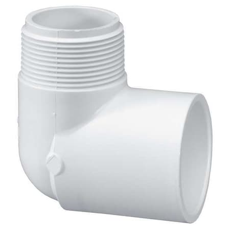 PVC Street Elbow, 90 Degrees, MNPT x Socket, 2 in Pipe Size
