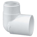 PVC Street Elbow, 90 Degrees, MNPT x Socket, 1-1/4 in Pipe Size