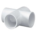 PVC Cross, Socket x Socket x Socket x Socket, 1-1/2 in Pipe Size