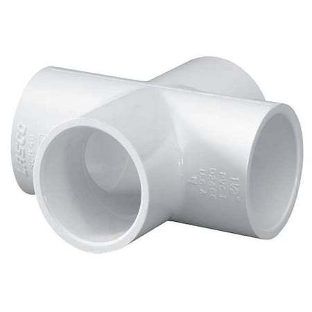 PVC Cross, Socket x Socket x Socket x Socket, 1-1/2 in Pipe Size