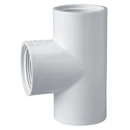 PVC Tee, FNPT x FNPT x FNPT, 3/4 in Pipe Size
