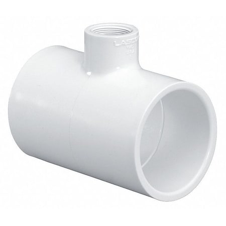 PVC Reducer Tee, Socket x Socket x Socket, 1 in x 3/4 in x 3/4 in Pipe Size