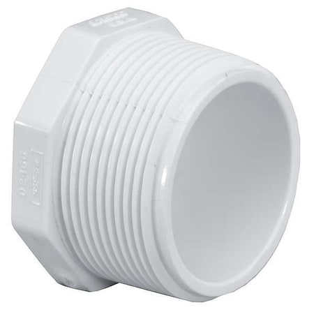 PVC Plug, MNPT, 1-1/2 in Pipe Size