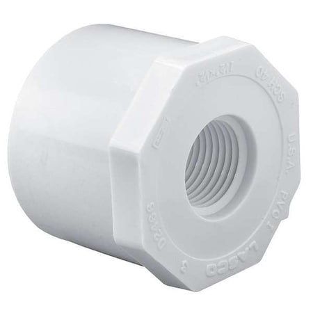PVC Reducing Bushing, Spigot x FNPT, 4 in x 2 1/2 in Pipe Size