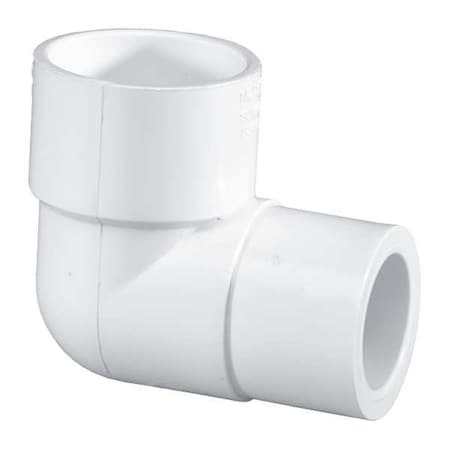 PVC Reducing Elbow, Socket x Socket, 2 in x 1 in Pipe Size
