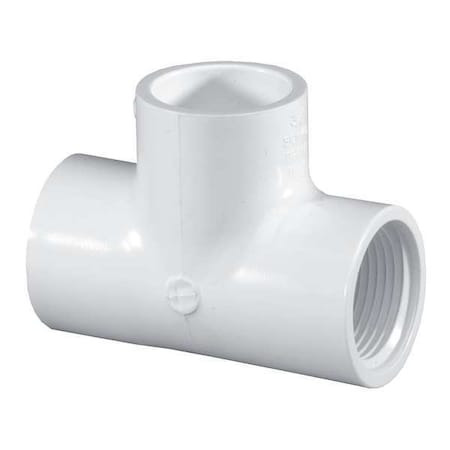 PVC Tee, Socket x FNPT x Socket, 1/2 in Pipe Size
