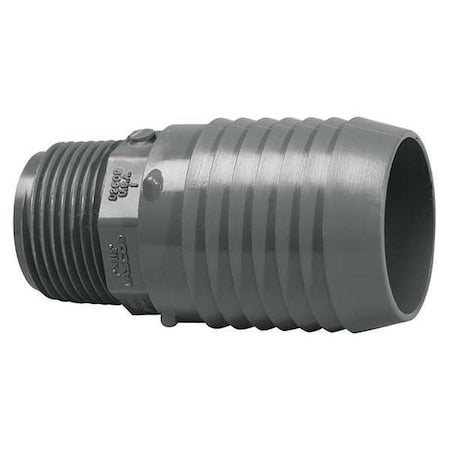 PVC Reducing Male Adapter, Insert x MNPT, 2 in x 1 1/2 in Pipe Size