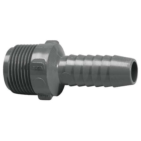 PVC Reducing Male Adapter, Insert x MNPT, 1 in x 1 1/2 in Pipe Size