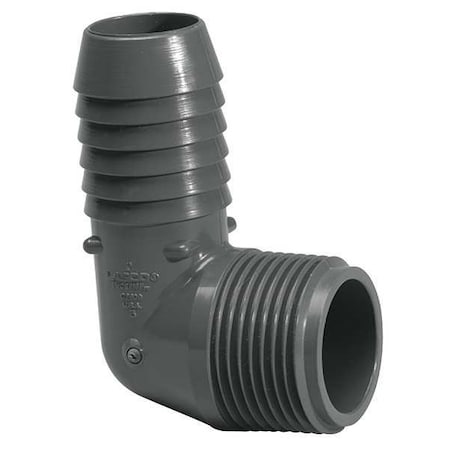 PVC Elbow, 90 Degrees, Insert x MNPT, 3/4 in Pipe Size