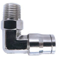 Push-Fit Elbow Fitting, 1/8 in Tube Size, Brass, Silver