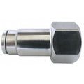 Push-Fit Adapter Fitting, 1/4 in Tube Size, Brass, Silver