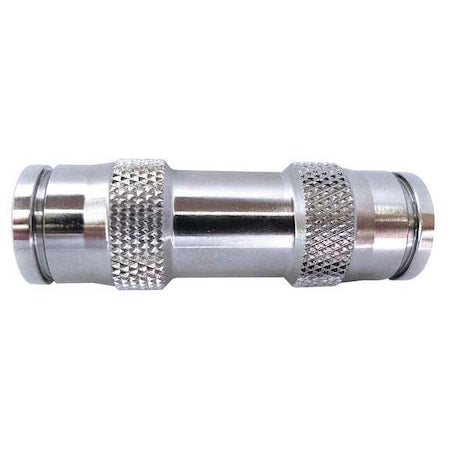 Push-Fit Union Fitting, 3/8 in Tube Size, Brass, Silver