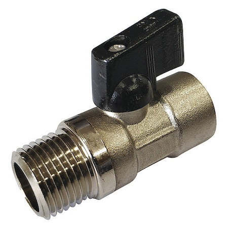 1/2" FNPT x MNPT Brass Mini Ball Valve Inline