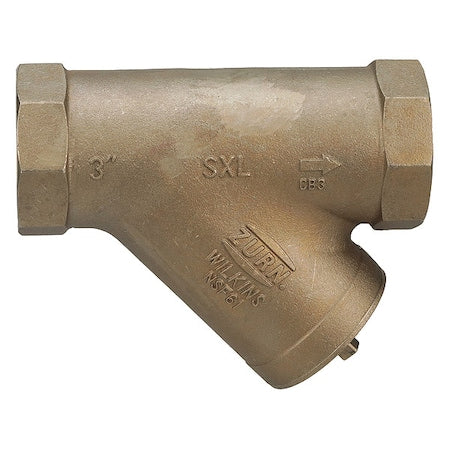 Y Strainer, 3" Pipe, FNPT x FNPT, Lead Free Bronze, 300 psi WOG