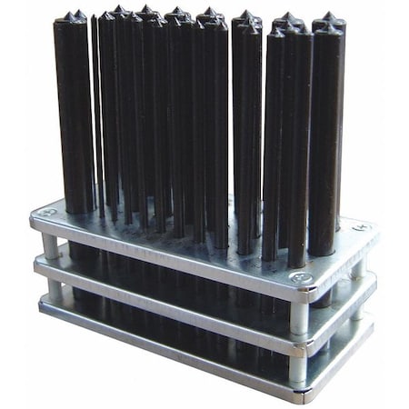 Transfer Punch Set, 3/32 to 17/32 in, Steel, 28 Piece